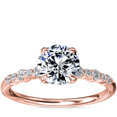 Crescendo Petite Diamond Engagement Ring in 14k Rose Gold (0.15 ct. tw.)